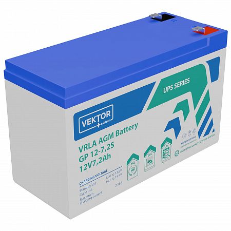 Купить Аккумуляторная батарея VEKTOR ENERGY GP 12-7.2S 12В 7.8Ач AGM F2 для ИБП в Москве